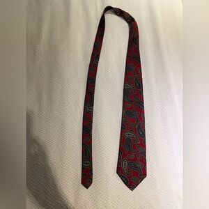 Vintage Mario Valentino silk Paisley Red and Navy Men's Tie